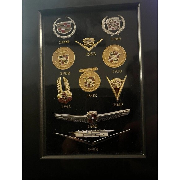 Cadillac Jewelry - Cadillac 100 Years of Pins 10 Collectable Pins in Black Display CaseGM Official.